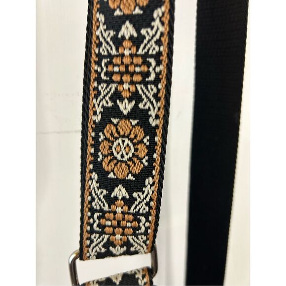 Bostanten crossbody brown flower strap zipper credit card insert - Picture 4 of 7